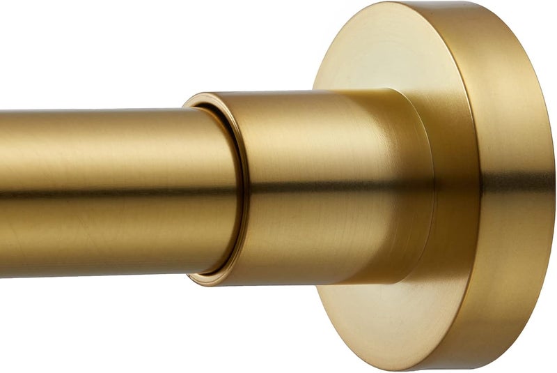 eboatop Shower Curtain Rod Tension- No Drill Non-Slip Spring Tension Shower Rod for Window or Bathroom, 43-73 inches Metal Steel, Gold - Image 1